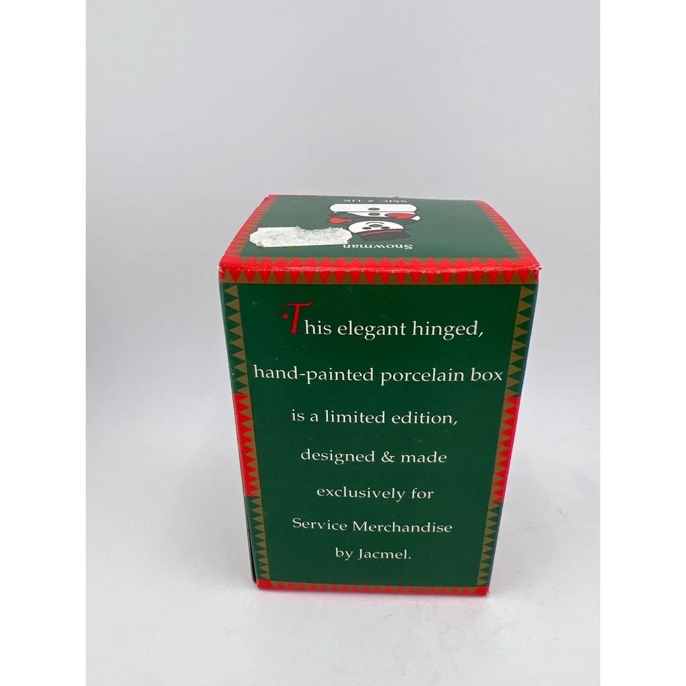 Hinged‎ Snowman Trinket Box Small Decoration Deco Gift Vintage